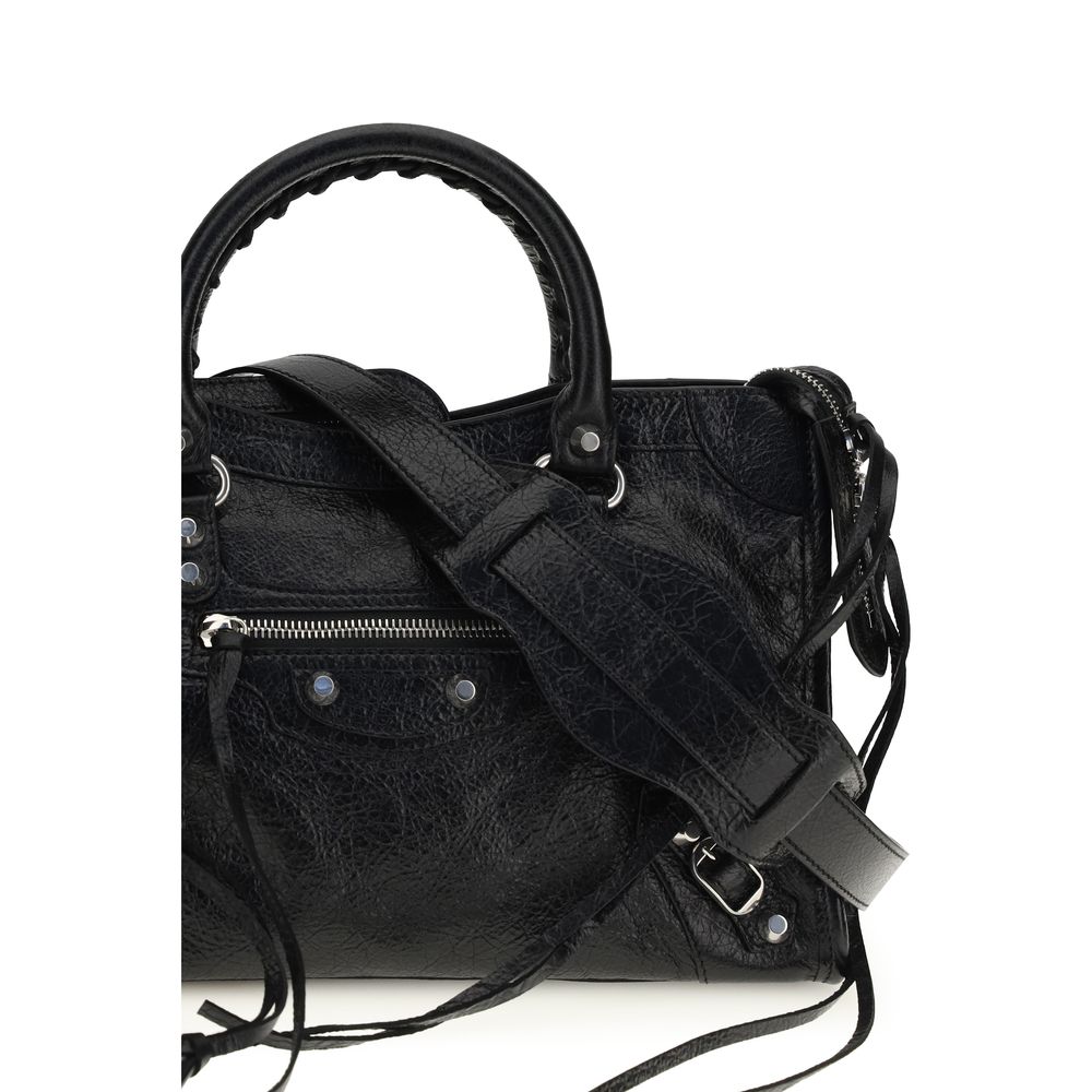 Balenciaga Geantă de Umăr Neagră din Piele de Miel