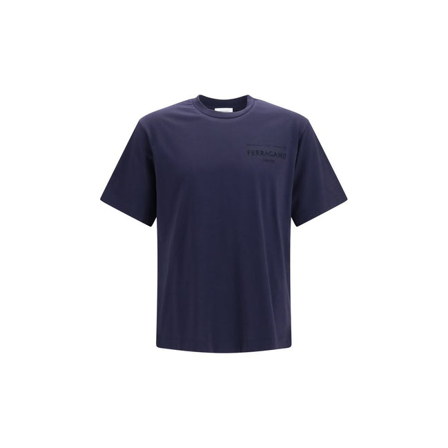Ferragamo Blue Cotton T-Shirt
