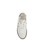 Veja White Calf Leather Bos Taurus Low Top Sneakers
