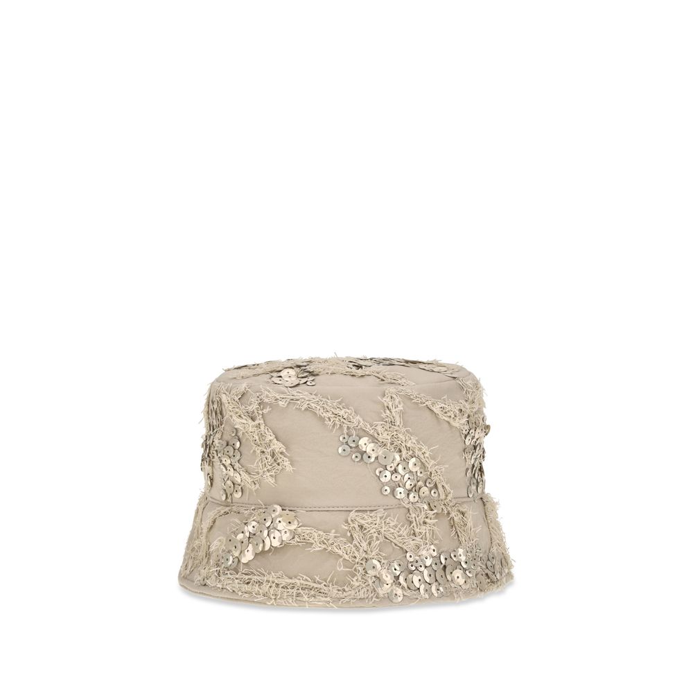 Brunello Cucinelli Beige Silk Bucket Hat