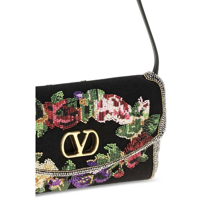 Valentino Garavani Multicolor Linen Shoulder Bag