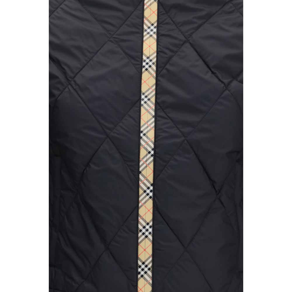 Burberry Geacă Lungă Neagră din Poliamidă