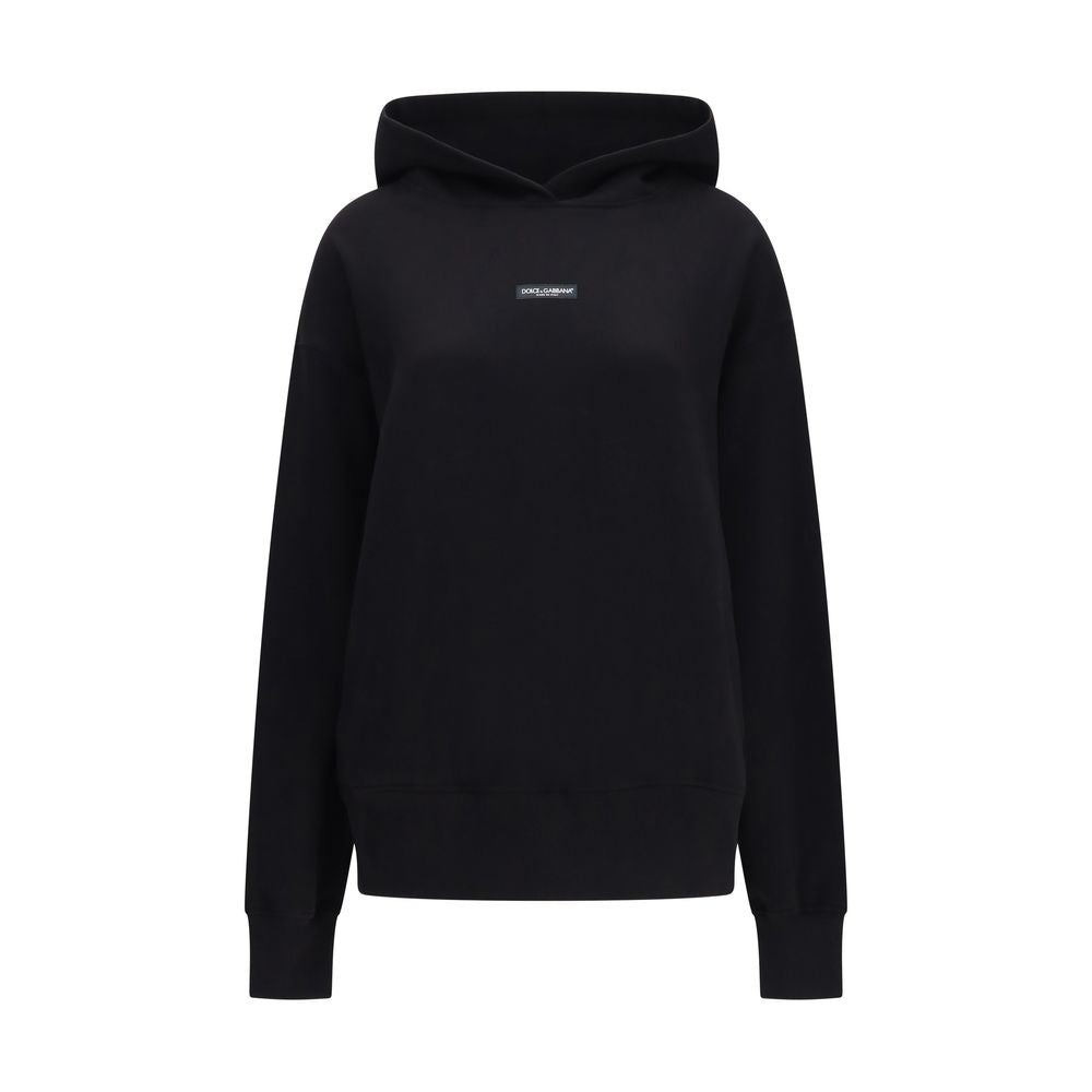 Dolce & Gabbana Hanorac Negru cu Glugă din Bumbac