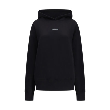 Dolce & Gabbana Hanorac Negru cu Glugă din Bumbac