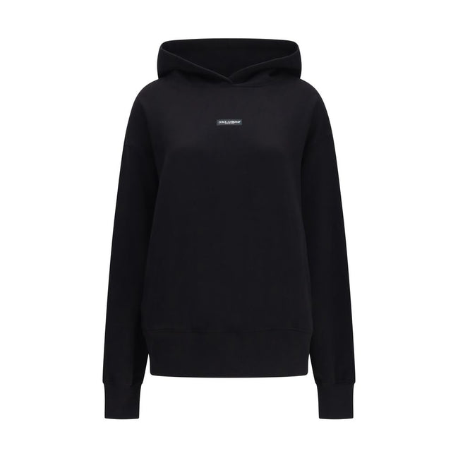 Dolce & Gabbana Hanorac Negru cu Glugă din Bumbac