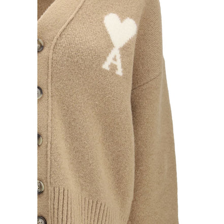 Ami Paris Beige Alpaca Cardigan