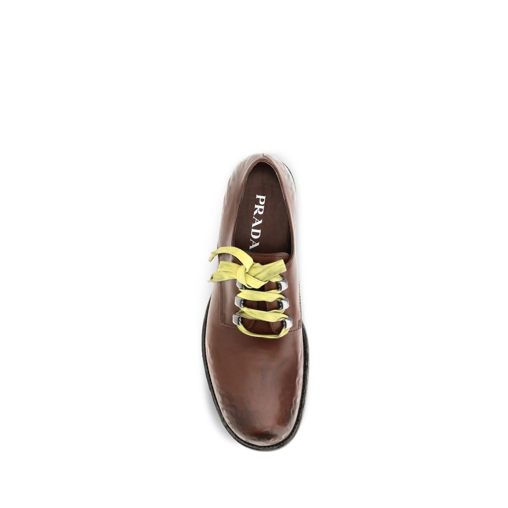 Prada Brown Leather Slip-On Loafers