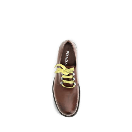 Prada Brown Leather Slip-On Loafers
