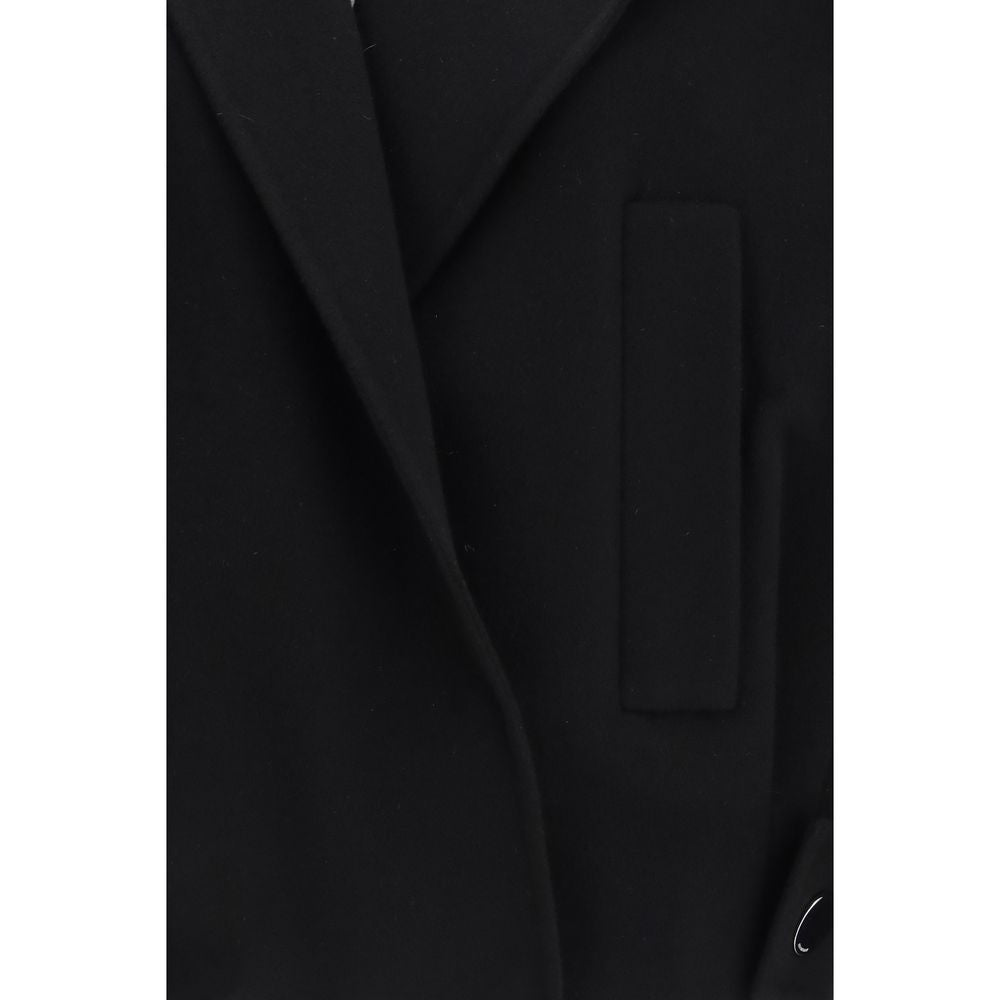 Max Mara Jachetă Lungă Neagră din Lână