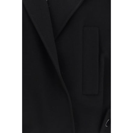Max Mara Jachetă Lungă Neagră din Lână
