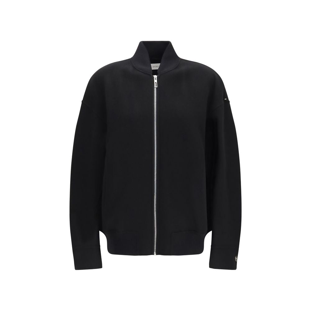 Max Mara Jachetă Lungă Neagră din Lână