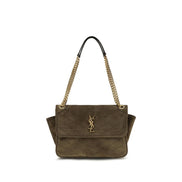 Saint Laurent Geantă de Umăr Bicoloră din Piele Întoarsă