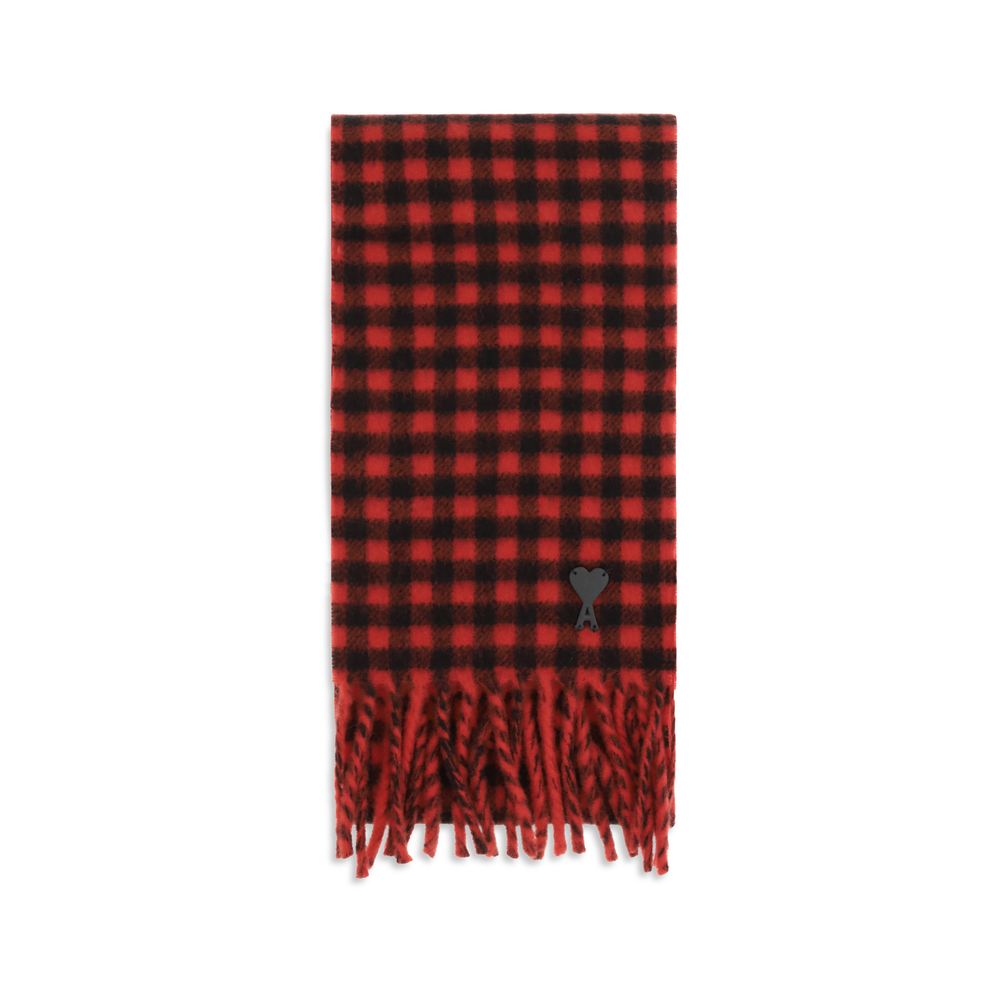 Ami Paris Red Wool Scarf