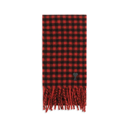 Ami Paris Red Wool Scarf