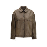 Golden Goose Brown Lamb Leather Jacket
