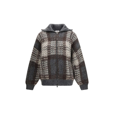 Brunello Cucinelli Cardigan Gri din Mohair