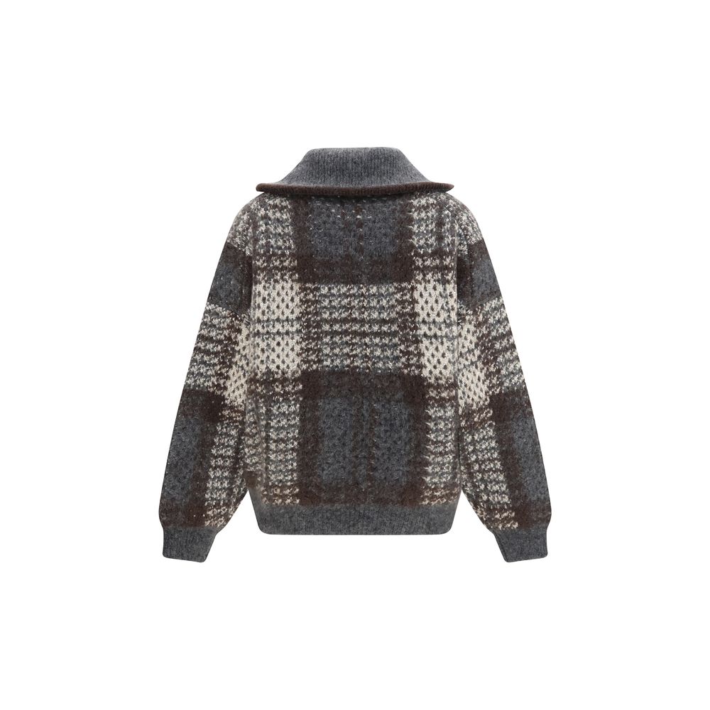 Brunello Cucinelli Cardigan Gri din Mohair