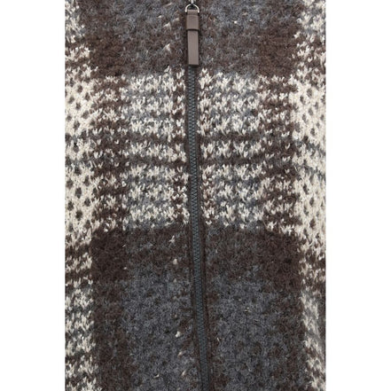 Brunello Cucinelli Cardigan Gri din Mohair