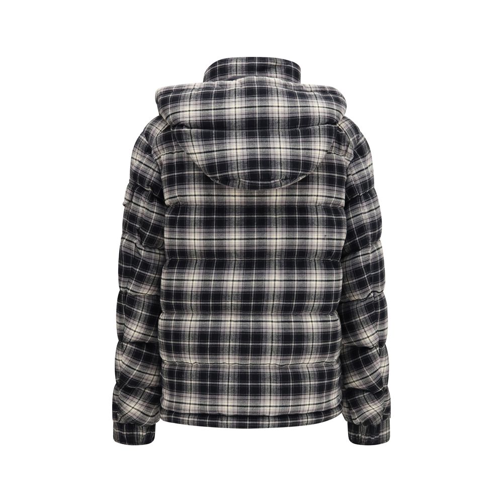 Moncler Geacă Lungă Neagră din Bumbac