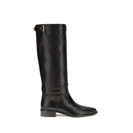 Prada Black Calf Leather Ankle Boots