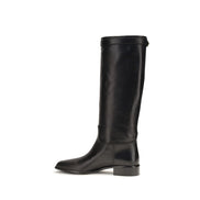 Prada Black Calf Leather Ankle Boots