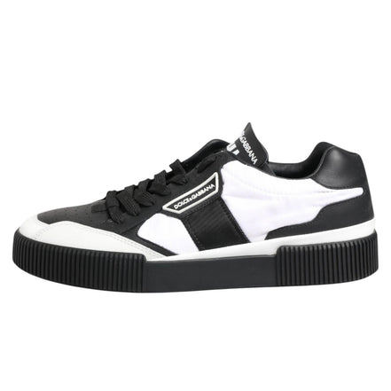 Dolce & Gabbana Pantofi Sport Negri și Albi pentru Bărbați (Model Miami, Talpă Joasă)
