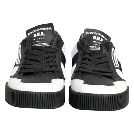 Dolce & Gabbana Pantofi Sport Negri și Albi pentru Bărbați (Model Miami, Talpă Joasă)