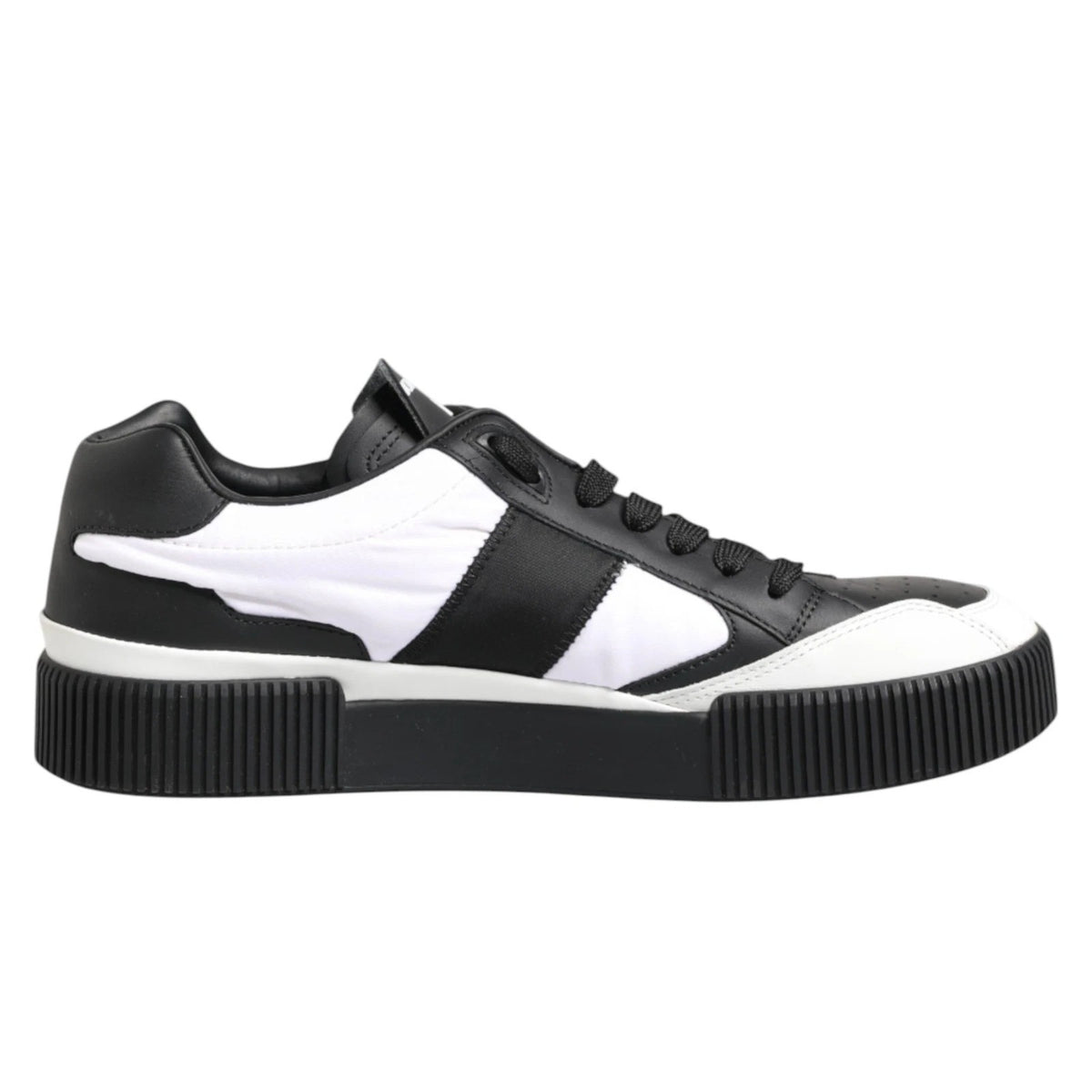 Dolce & Gabbana Pantofi Sport Negri și Albi pentru Bărbați (Model Miami, Talpă Joasă)