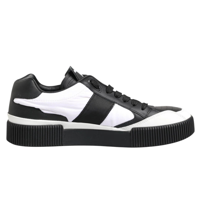 Dolce & Gabbana Pantofi Sport Negri și Albi pentru Bărbați (Model Miami, Talpă Joasă)