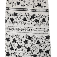 Dolce & Gabbana White Floral Silk Fringed Neck Shawl Scarf