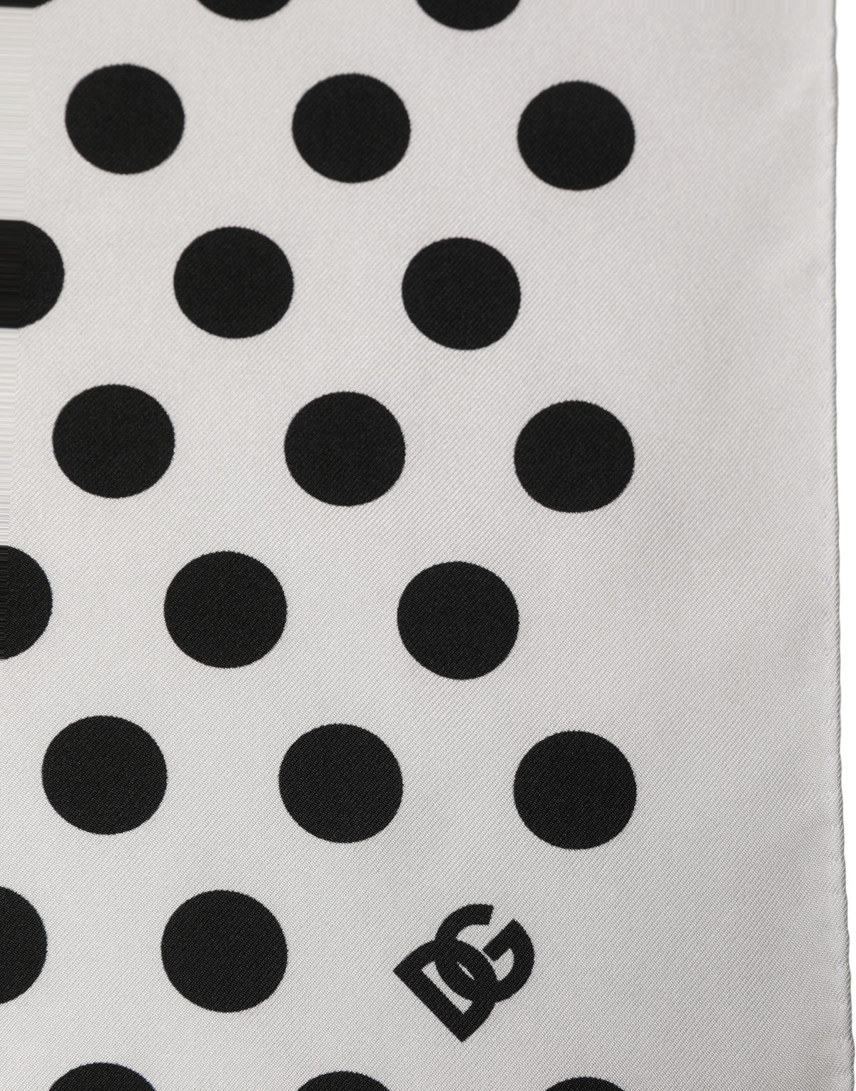 Dolce & Gabbana Eșarfă Foulard Albă cu Buline Negre