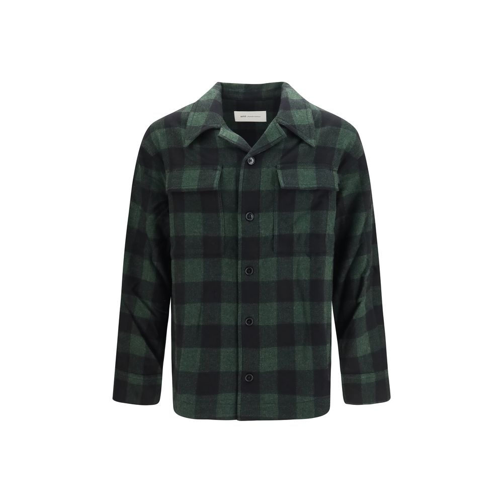 Ami Paris Bicolor Wool Full-Length Jacket