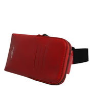 Dolce & Gabbana Red Calfskin Leather Phone Cardholder Crossbody Bag