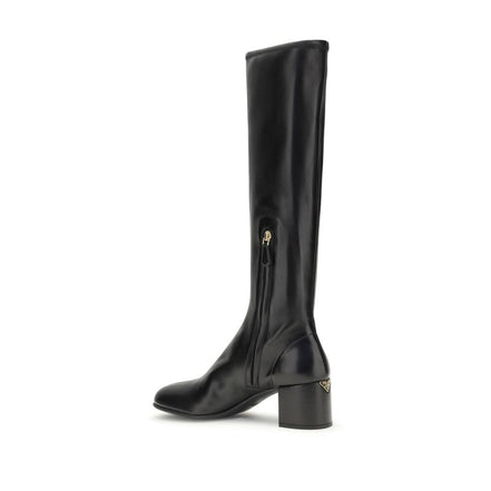 Prada Cizme Negre din Piele de Miel