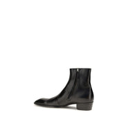 Saint Laurent Cizme Negre din Piele de Vițel