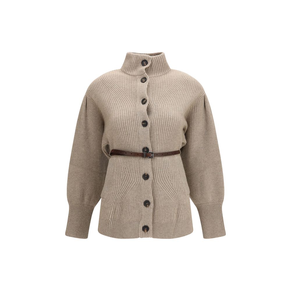 Brunello Cucinelli Cardigan Bej din Lână