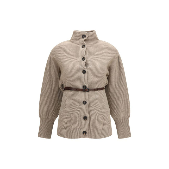 Brunello Cucinelli Cardigan Bej din Lână