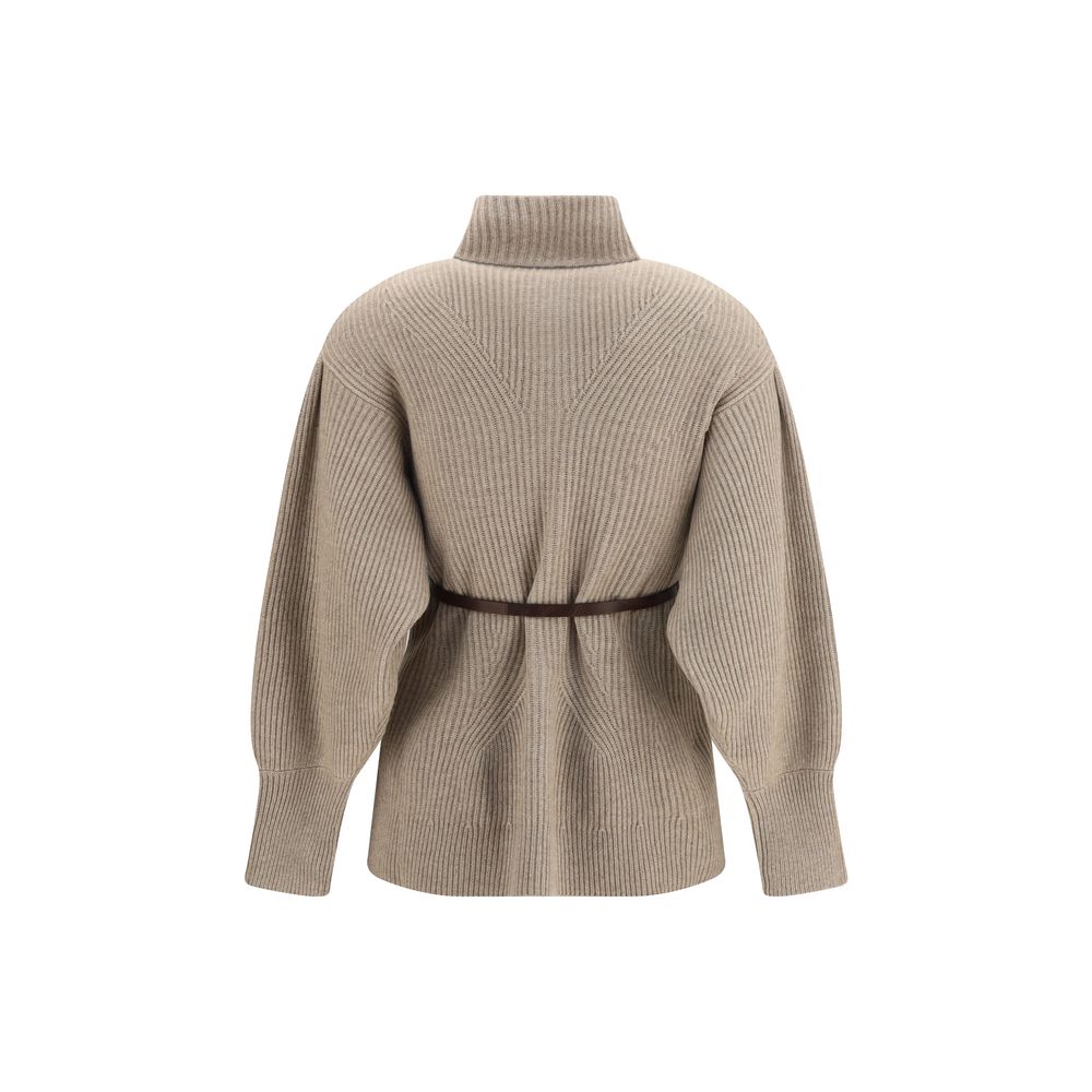 Brunello Cucinelli Cardigan Bej din Lână