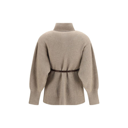 Brunello Cucinelli Cardigan Bej din Lână