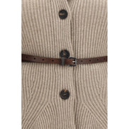 Brunello Cucinelli Cardigan Bej din Lână