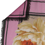 Dolce & Gabbana Multicolor Floral Cashmere Foulard Scarf