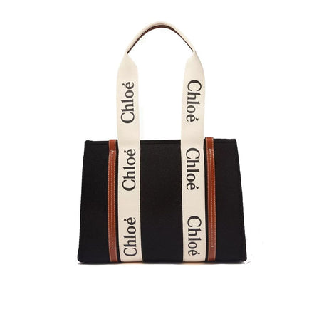 Chloé Geantă Tote Neagră din Lână