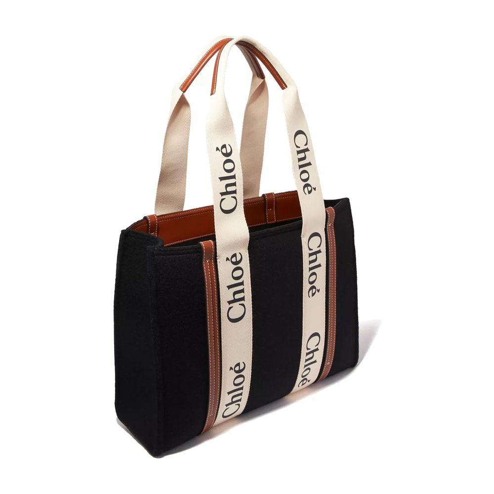 Chloé Geantă Tote Neagră din Lână