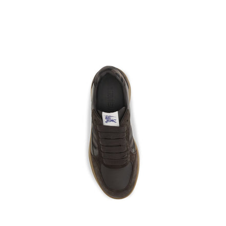 Burberry Brown Calf Leather Athletic Sneakers