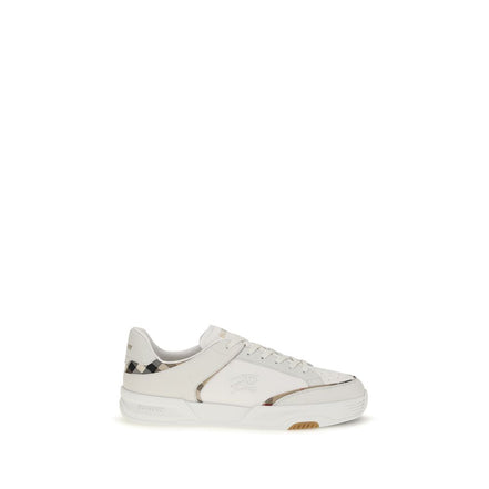 Burberry Pantofi Sport Albi din Piele de Vițel