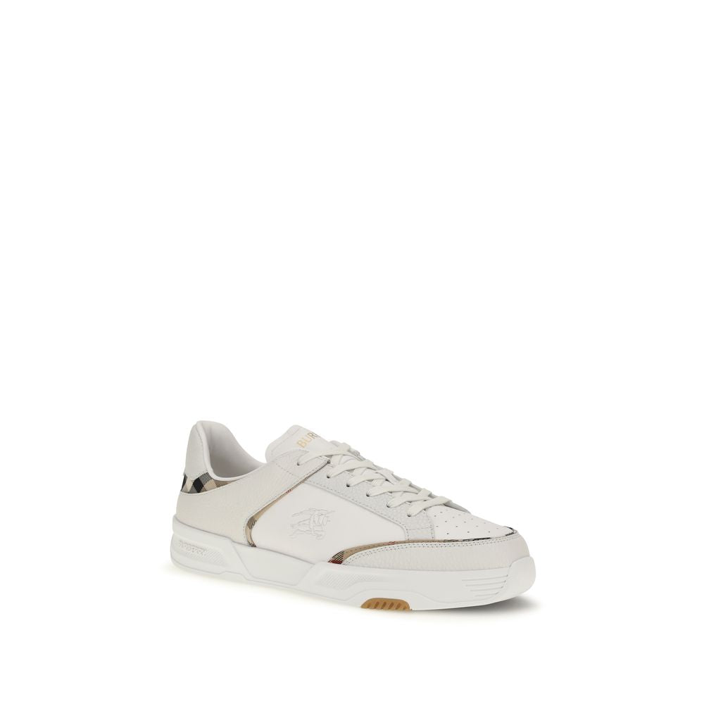 Burberry Pantofi Sport Albi din Piele de Vițel