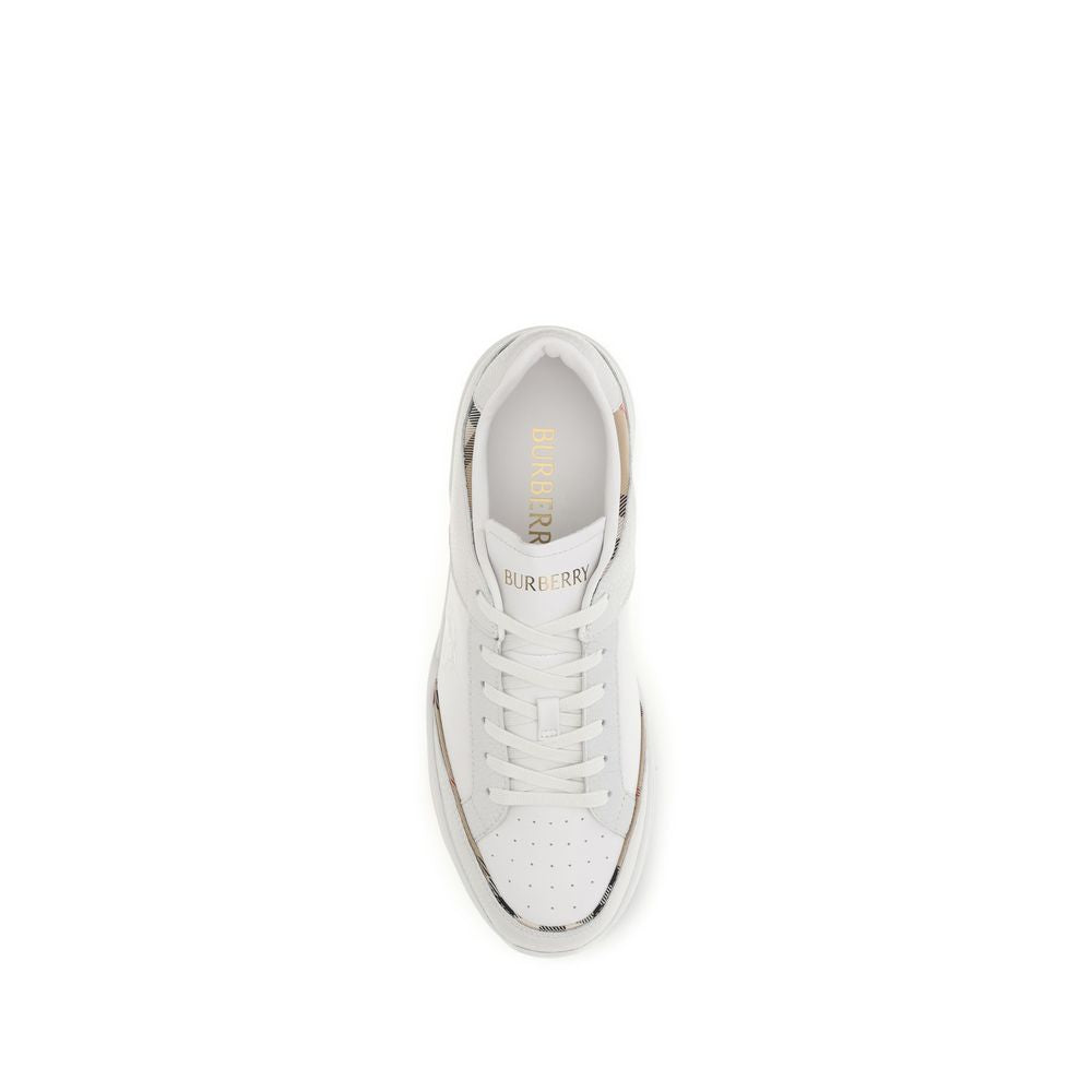 Burberry Pantofi Sport Albi din Piele de Vițel