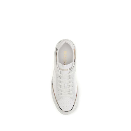 Burberry Pantofi Sport Albi din Piele de Vițel