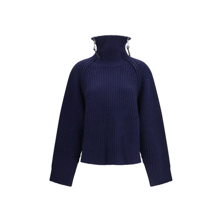 Ganni Blue Wool Sweatshirt
