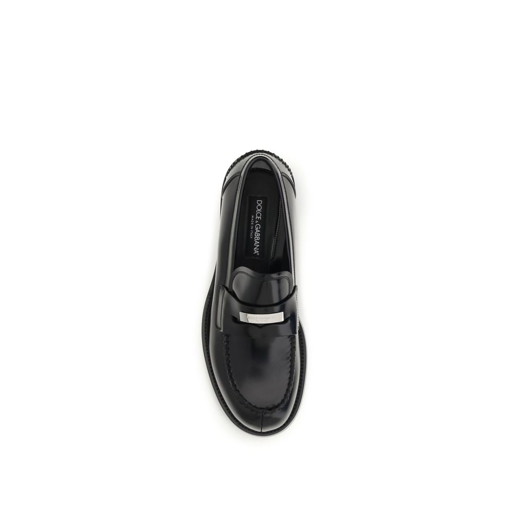 Dolce & Gabbana Mocasini Negri din Piele de Vițel